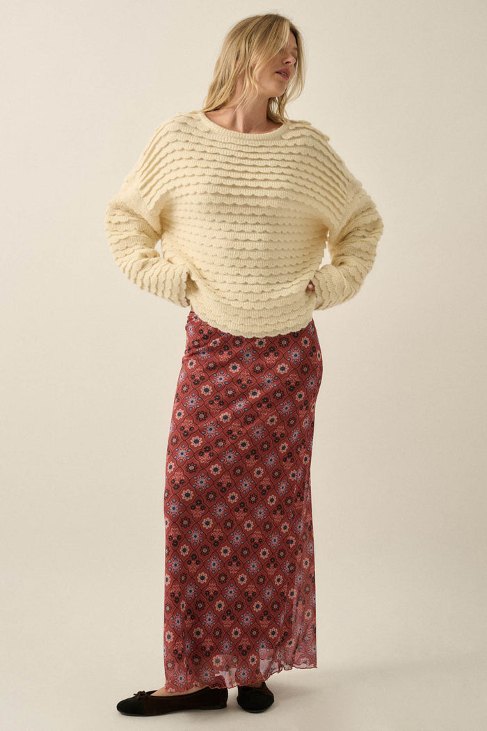 Bejeweled Blooms Floral Mesh Maxi Skirt - ShopPromesa