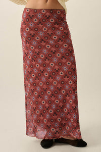 Bejeweled Blooms Floral Mesh Maxi Skirt - ShopPromesa
