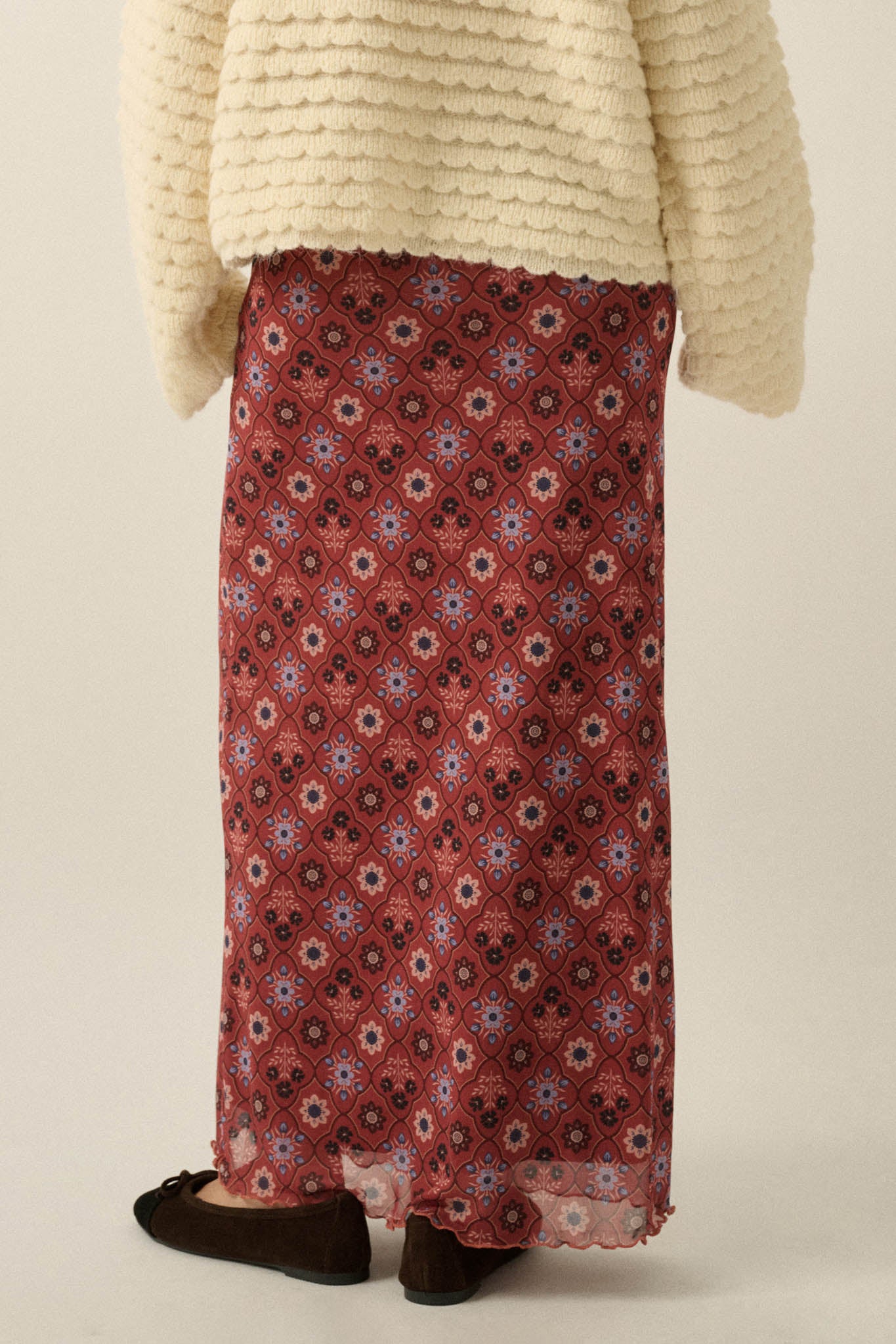Bejeweled Blooms Floral Mesh Maxi Skirt - ShopPromesa