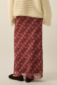 Bejeweled Blooms Floral Mesh Maxi Skirt - ShopPromesa