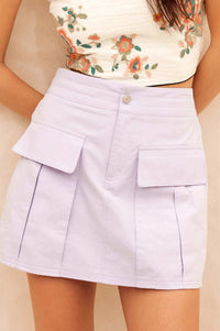Step It Up Cotton Twill Cargo Mini Skirt - ShopPromesa