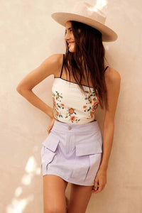 Step It Up Cotton Twill Cargo Mini Skirt - ShopPromesa