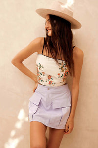 Step It Up Cotton Twill Cargo Mini Skirt - ShopPromesa
