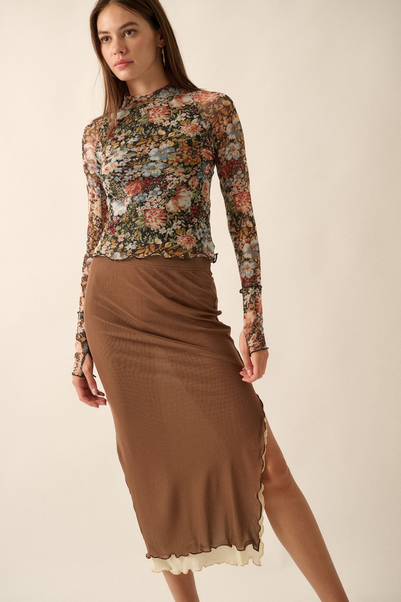 Sheer Perfection Layered Mesh Midi Pencil Skirt - ShopPromesa