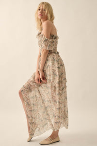 Enduring Beauty Asymmetrical Floral Ruffle Skirt - ShopPromesa