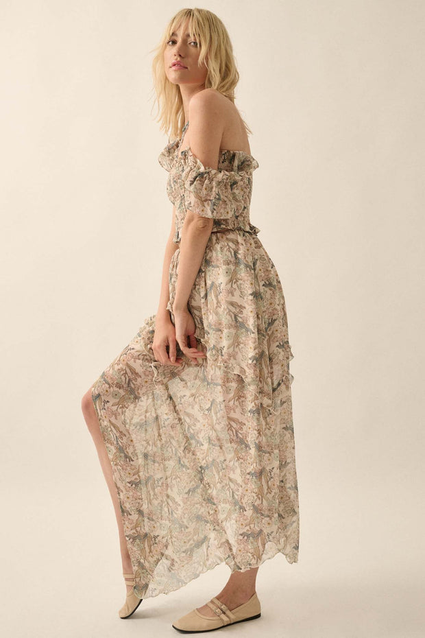 Enduring Beauty Asymmetrical Floral Ruffle Skirt - ShopPromesa