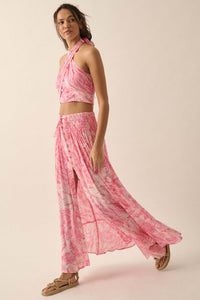 Tropical Treasure Floral Button-Front Maxi Skirt - ShopPromesa