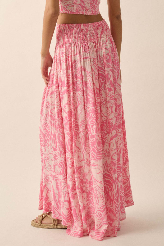 Tropical Treasure Floral Button-Front Maxi Skirt - ShopPromesa