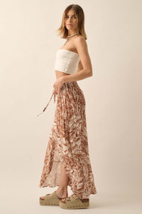 Tropical Treasure Floral Button-Front Maxi Skirt - ShopPromesa