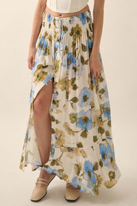 New Growth Floral Crepe Button-Front Maxi Skirt - ShopPromesa