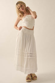 Summer Stroll Ruffled Eyelet Lace Maxi Skirt - ShopPromesa