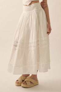 Summer Stroll Ruffled Eyelet Lace Maxi Skirt - ShopPromesa