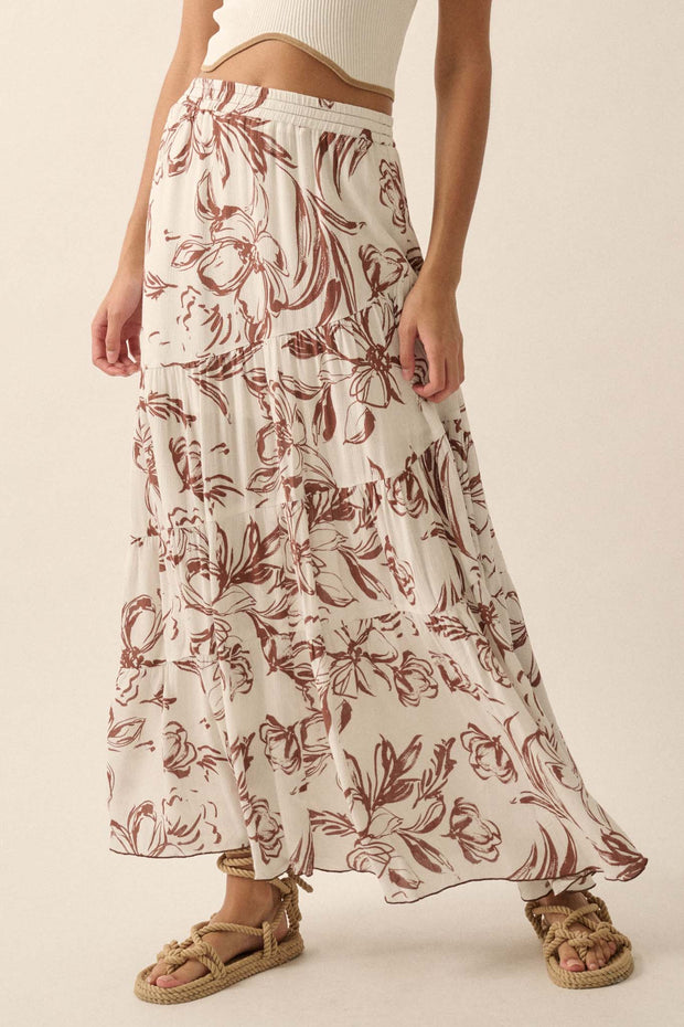 Blooming Breeze Asymmetrical Tiered Maxi Skirt - ShopPromesa