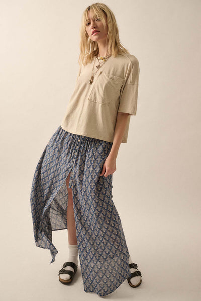 Romantic Beauty Floral Button-Front Maxi Skirt - ShopPromesa