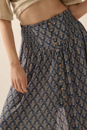 Romantic Beauty Floral Button-Front Maxi Skirt - ShopPromesa