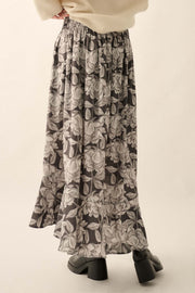 Whispering Blooms Floral Button-Front Maxi Skirt - ShopPromesa