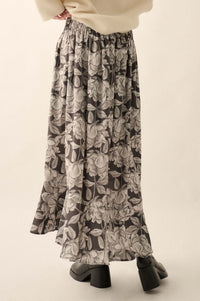 Whispering Blooms Floral Button-Front Maxi Skirt - ShopPromesa