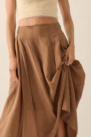 Poetry in Motion Pleated Jacquard Midi Skirt - ShopPromesa