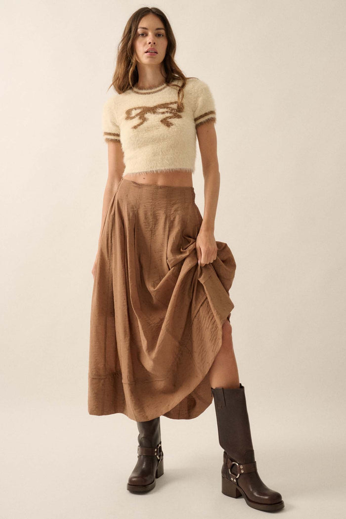 Poetry in Motion Pleated Jacquard Midi Skirt - ShopPromesa