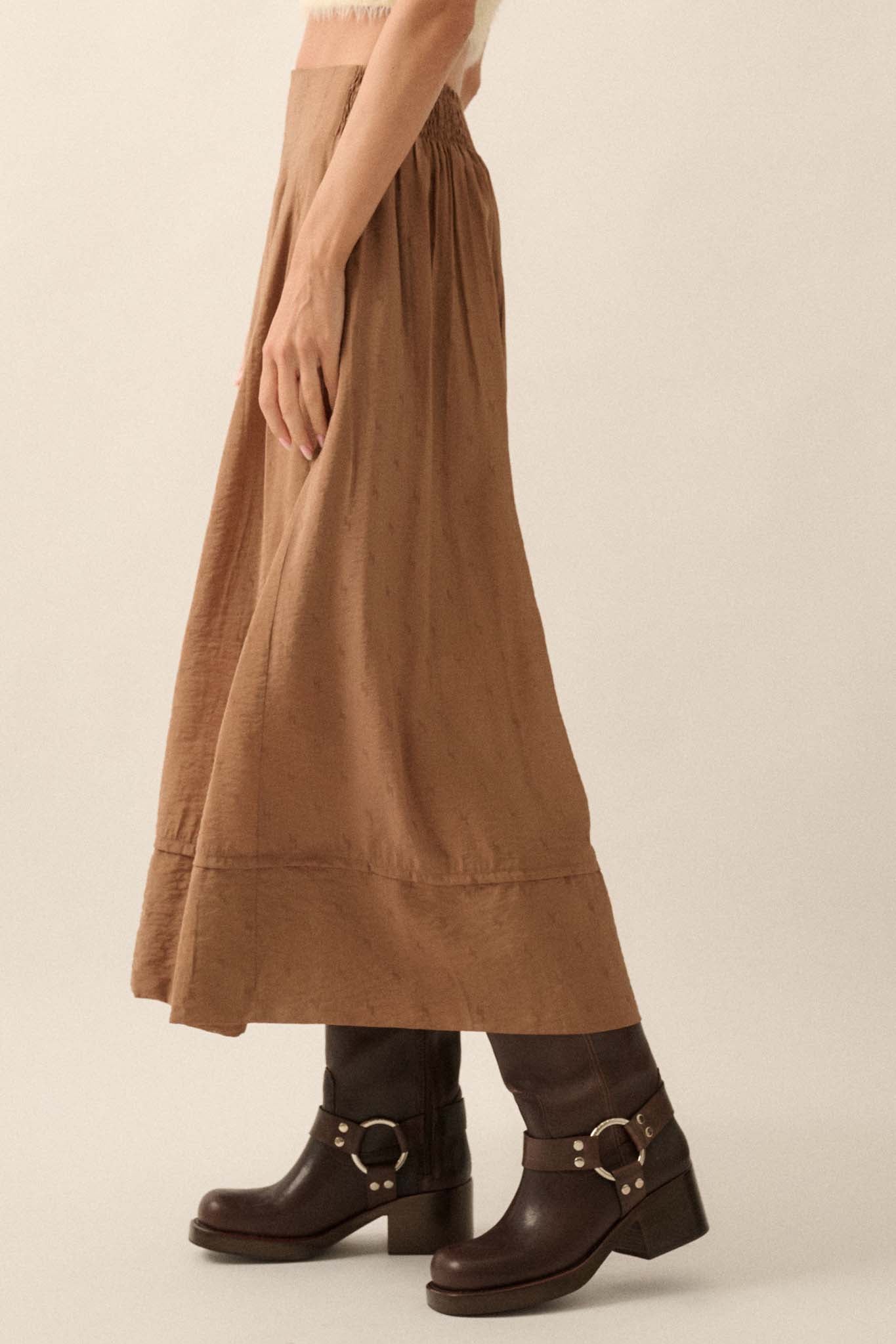 Poetry in Motion Pleated Jacquard Midi Skirt - ShopPromesa