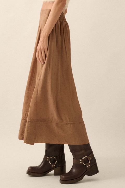 Poetry in Motion Pleated Jacquard Midi Skirt - ShopPromesa