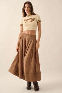 Poetry in Motion Pleated Jacquard Midi Skirt - ShopPromesa