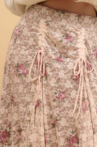 Secret Garden Floral-Print Lace Maxi Skirt - ShopPromesa