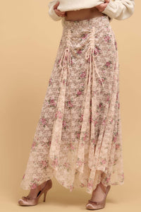 Secret Garden Floral-Print Lace Maxi Skirt - ShopPromesa