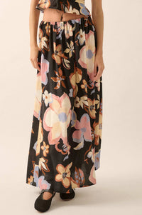 Ready to Grow Textured Floral-Print Maxi Skirt - ShopPromesa