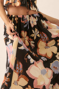 Ready to Grow Textured Floral-Print Maxi Skirt - ShopPromesa