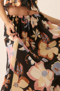 Ready to Grow Textured Floral-Print Maxi Skirt - ShopPromesa