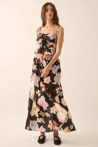 Ready to Grow Textured Floral-Print Maxi Skirt - ShopPromesa