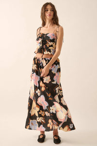 Ready to Grow Textured Floral-Print Maxi Skirt - ShopPromesa