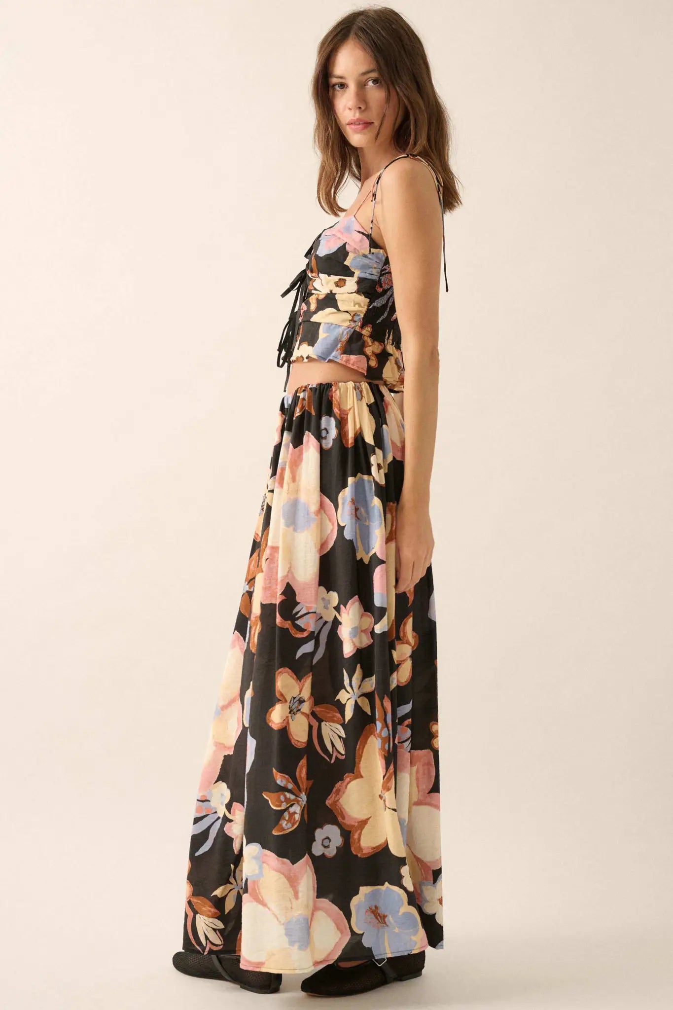Ready to Grow Textured Floral-Print Maxi Skirt - ShopPromesa