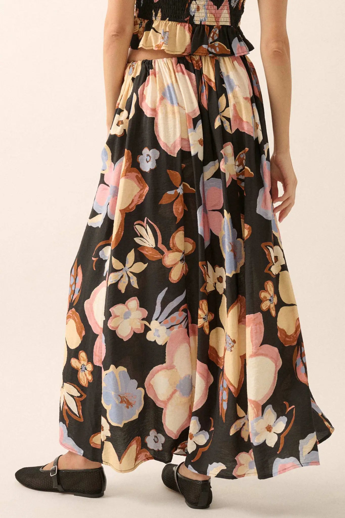 Ready to Grow Textured Floral-Print Maxi Skirt - ShopPromesa
