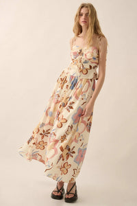 Ready to Grow Textured Floral-Print Maxi Skirt - ShopPromesa