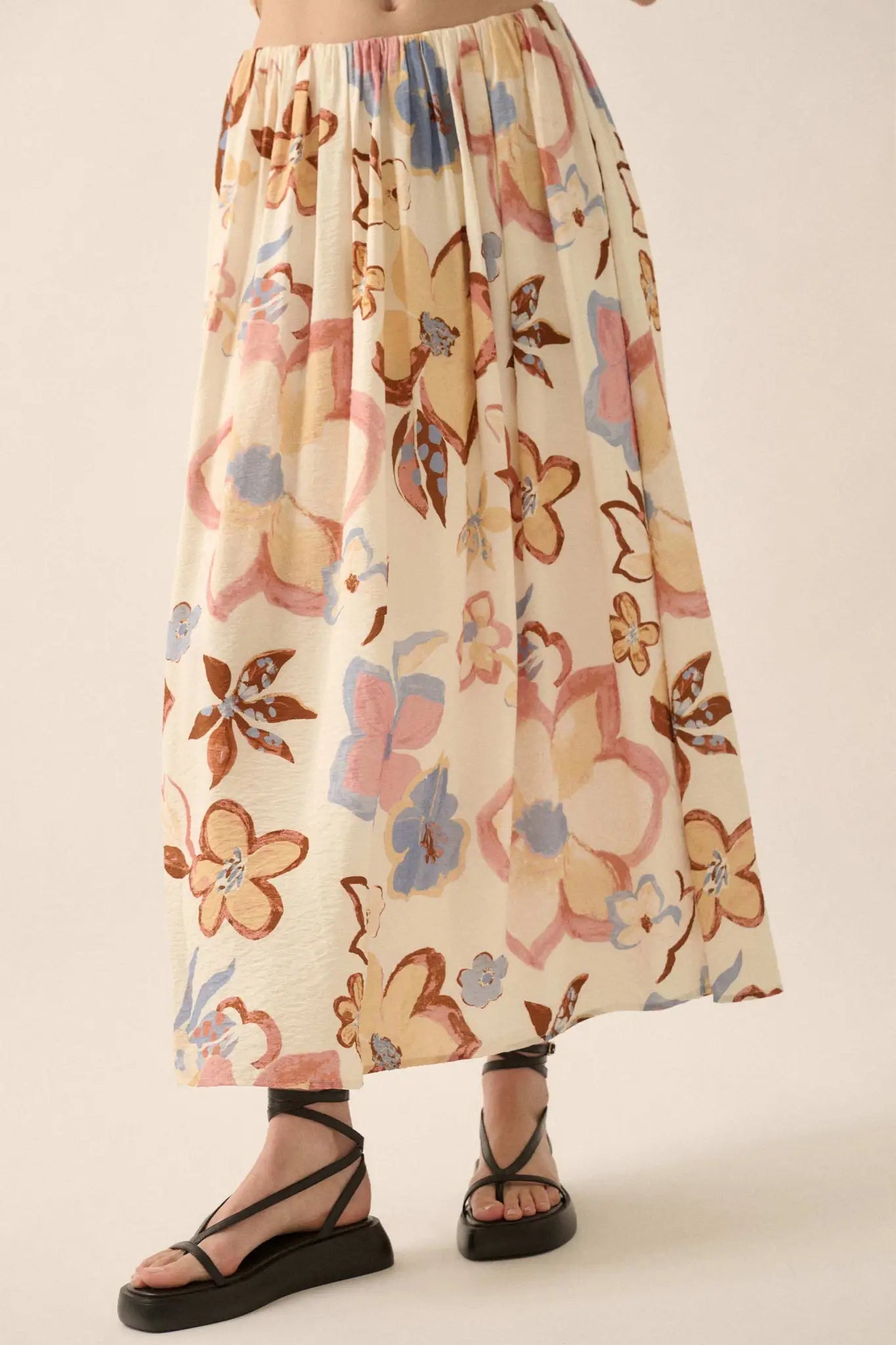 Ready to Grow Textured Floral-Print Maxi Skirt - ShopPromesa