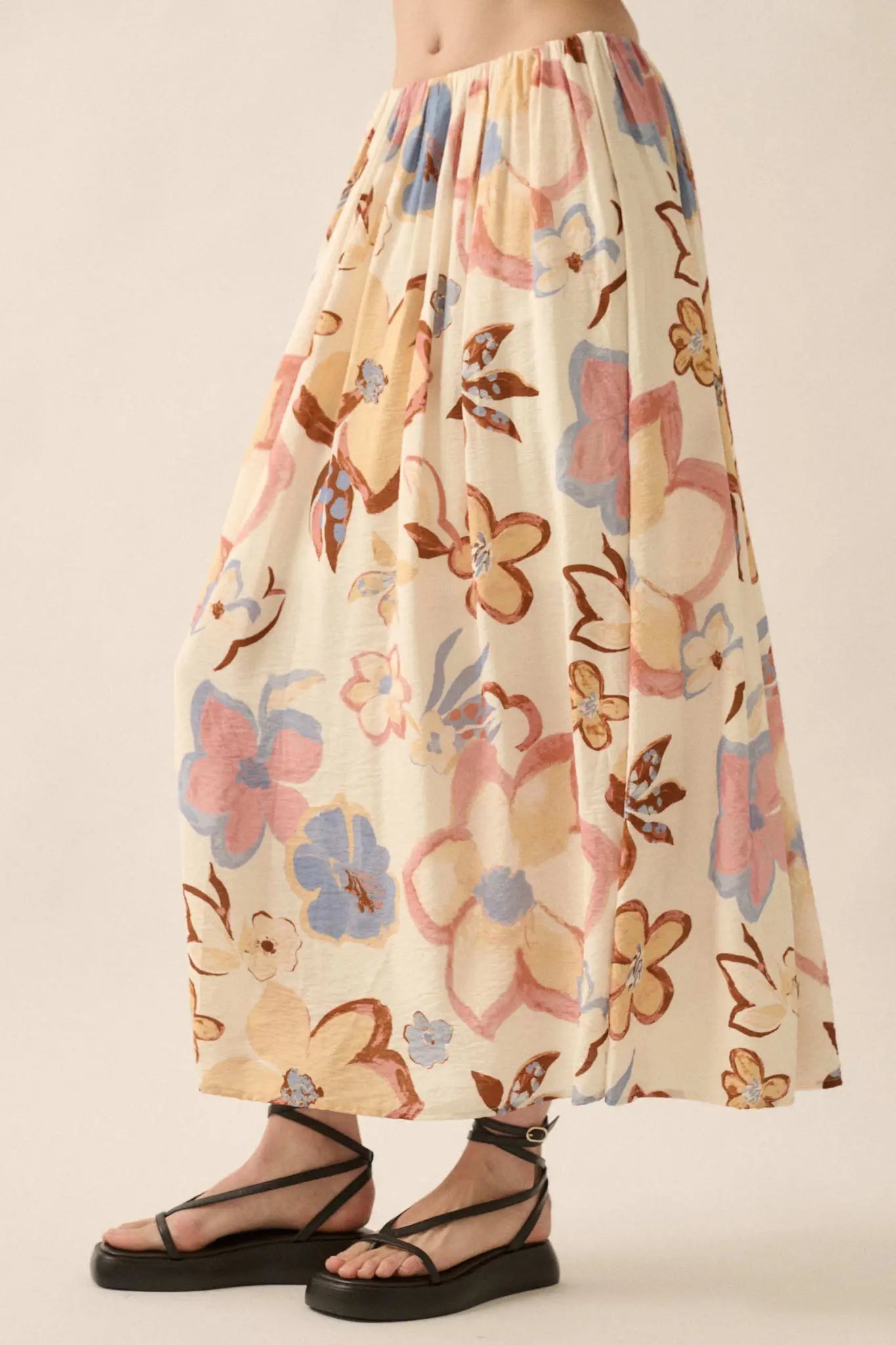Ready to Grow Textured Floral-Print Maxi Skirt - ShopPromesa