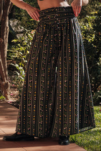 Fields in Bloom Floral-Stripe Button-Up Maxi Skirt - ShopPromesa