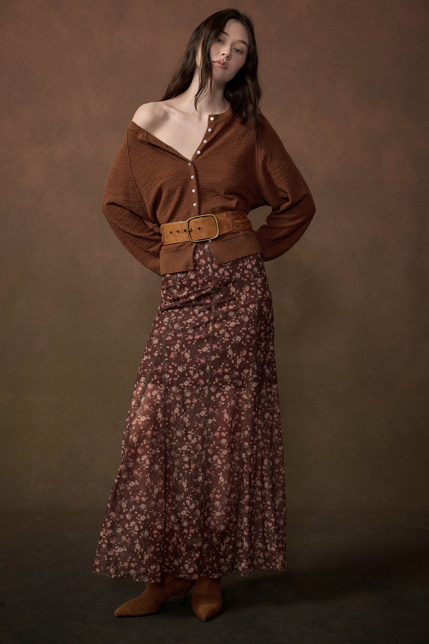 Magic in Bloom Floral Mesh Paneled Maxi Skirt - ShopPromesa