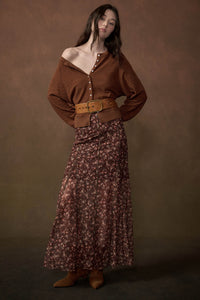 Magic in Bloom Floral Mesh Paneled Maxi Skirt - ShopPromesa