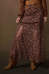 Magic in Bloom Floral Mesh Paneled Maxi Skirt - ShopPromesa