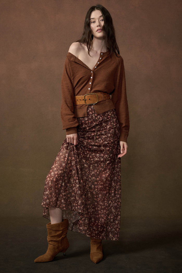 Magic in Bloom Floral Mesh Paneled Maxi Skirt - ShopPromesa