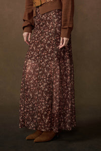 Magic in Bloom Floral Mesh Paneled Maxi Skirt - ShopPromesa