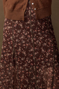 Magic in Bloom Floral Mesh Paneled Maxi Skirt - ShopPromesa