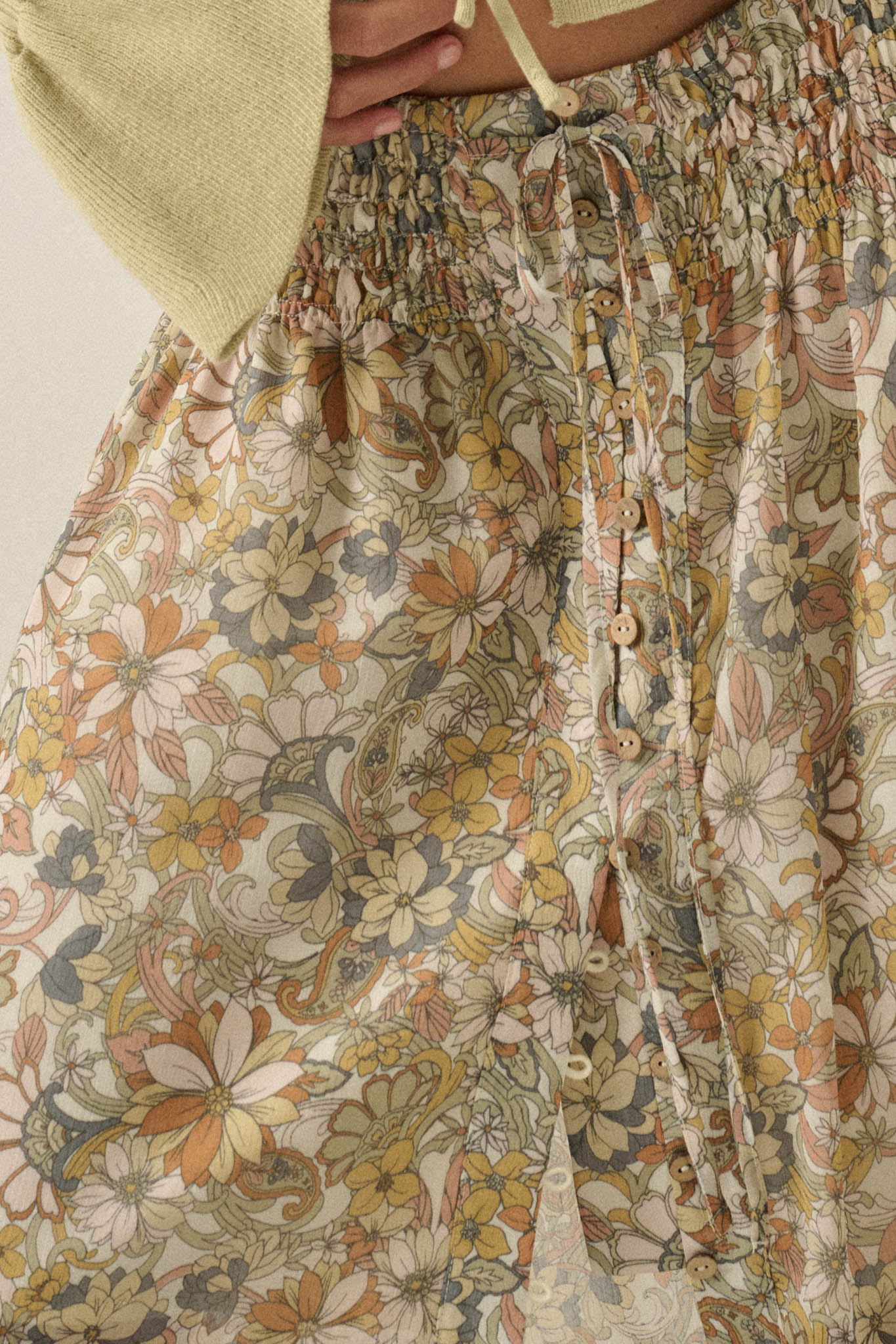 Sweet Nostalgia Floral Chiffon Button-Front Maxi Skirt - ShopPromesa