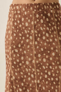 Fawn Club Deer-Print Mesh Paneled Maxi Skirt - ShopPromesa