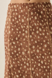 Fawn Club Deer-Print Mesh Paneled Maxi Skirt - ShopPromesa