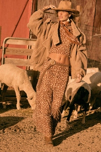 Fawn Club Deer-Print Mesh Paneled Maxi Skirt - ShopPromesa