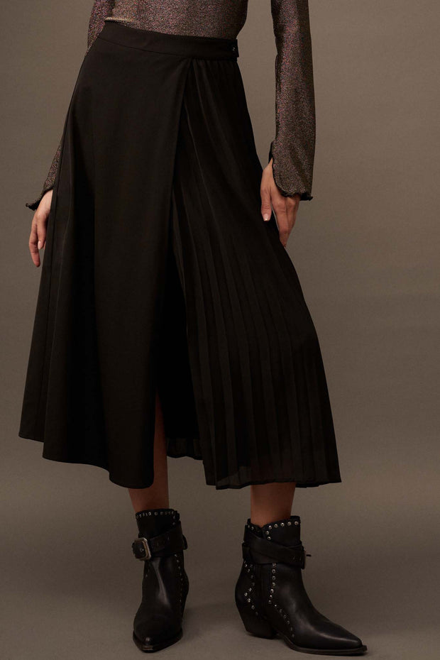 Forgive and Forget Half-Pleated Wrap Midi Skirt - ShopPromesa